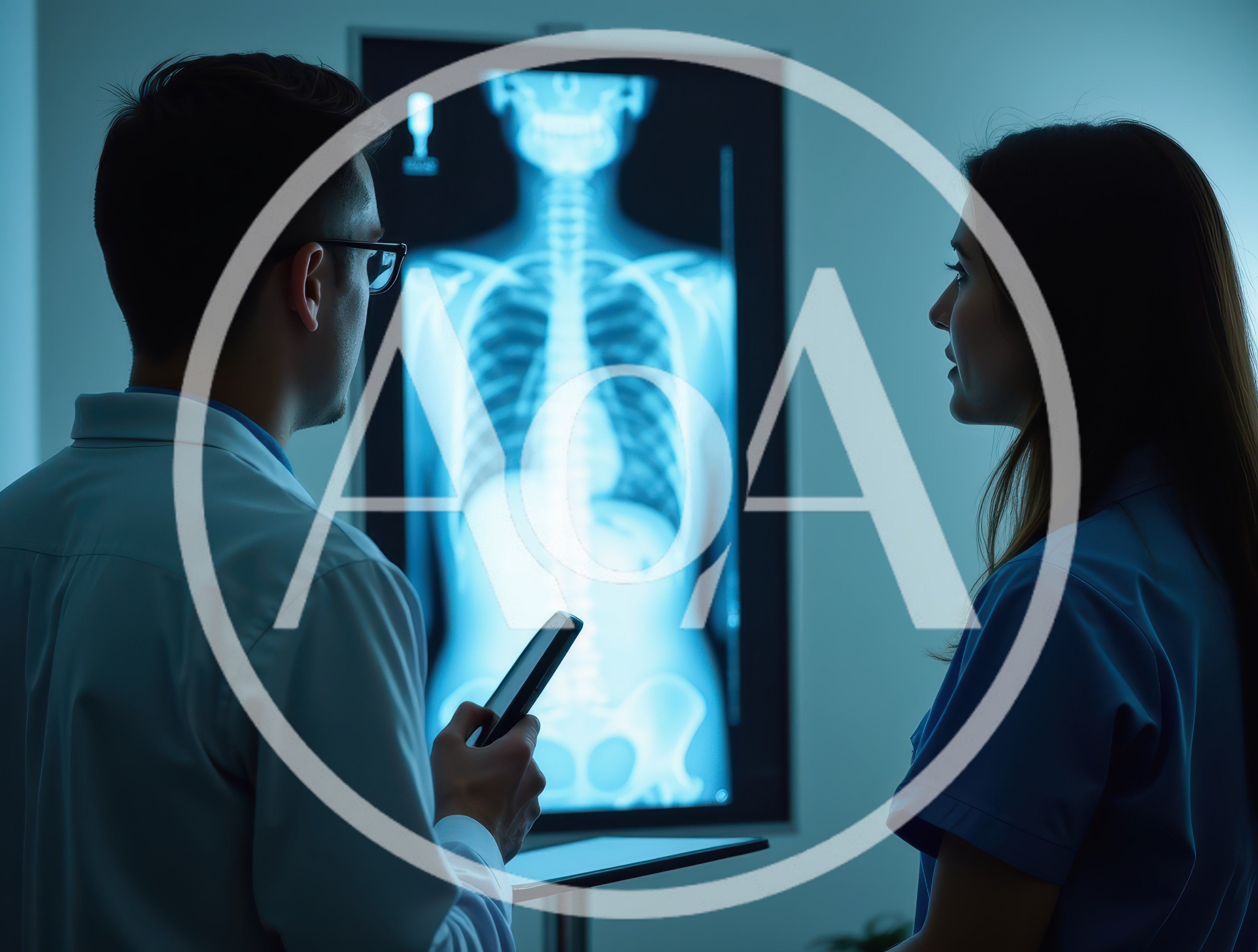 Medical Professionals Reviewing X-Ray Scan In Hospital