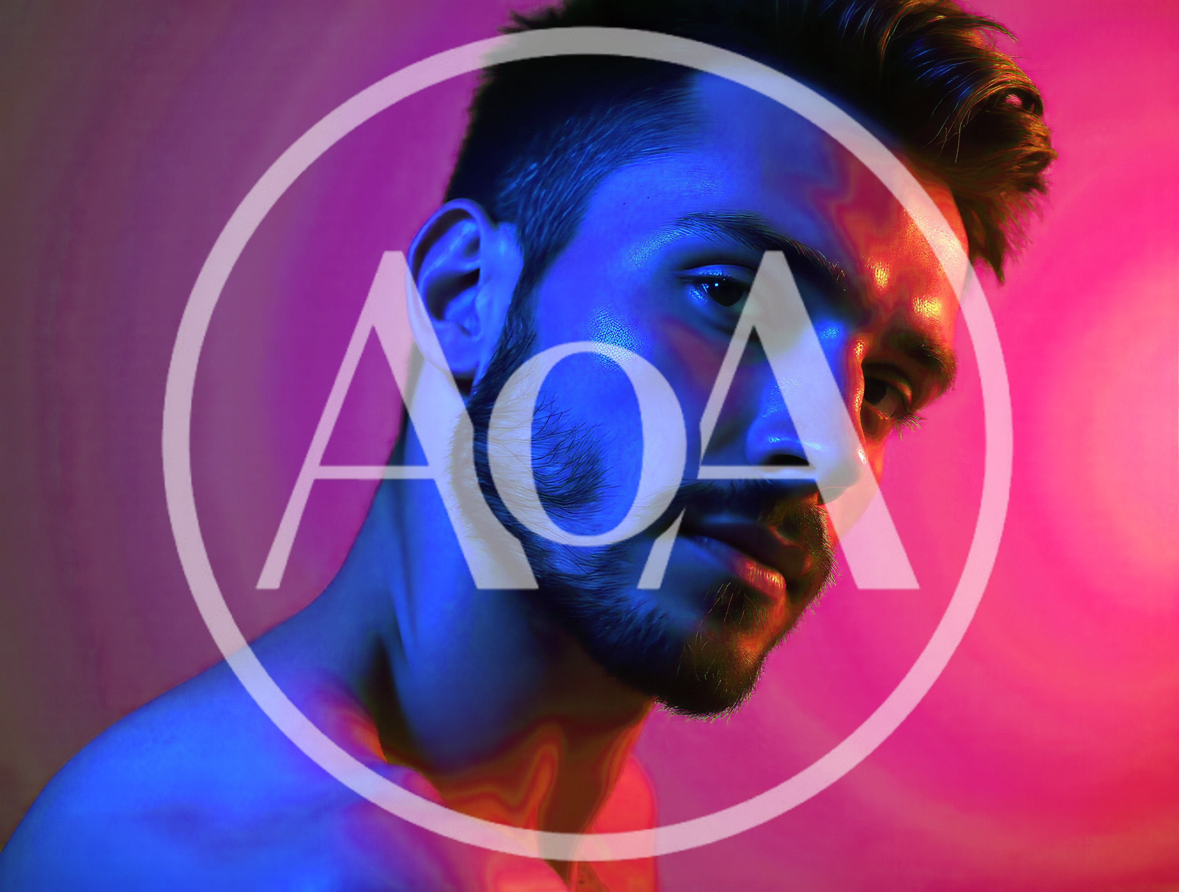Portrait Of A Man With Neon Lighting