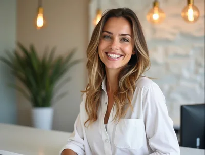 Smiling Professional Woman In A Modern Office Setting