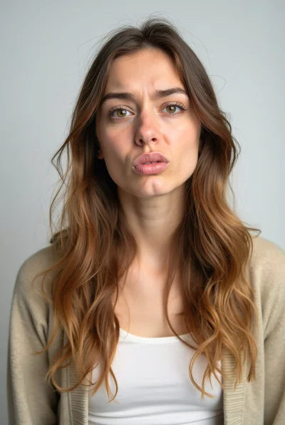 Young Woman Making A Pouty Expression