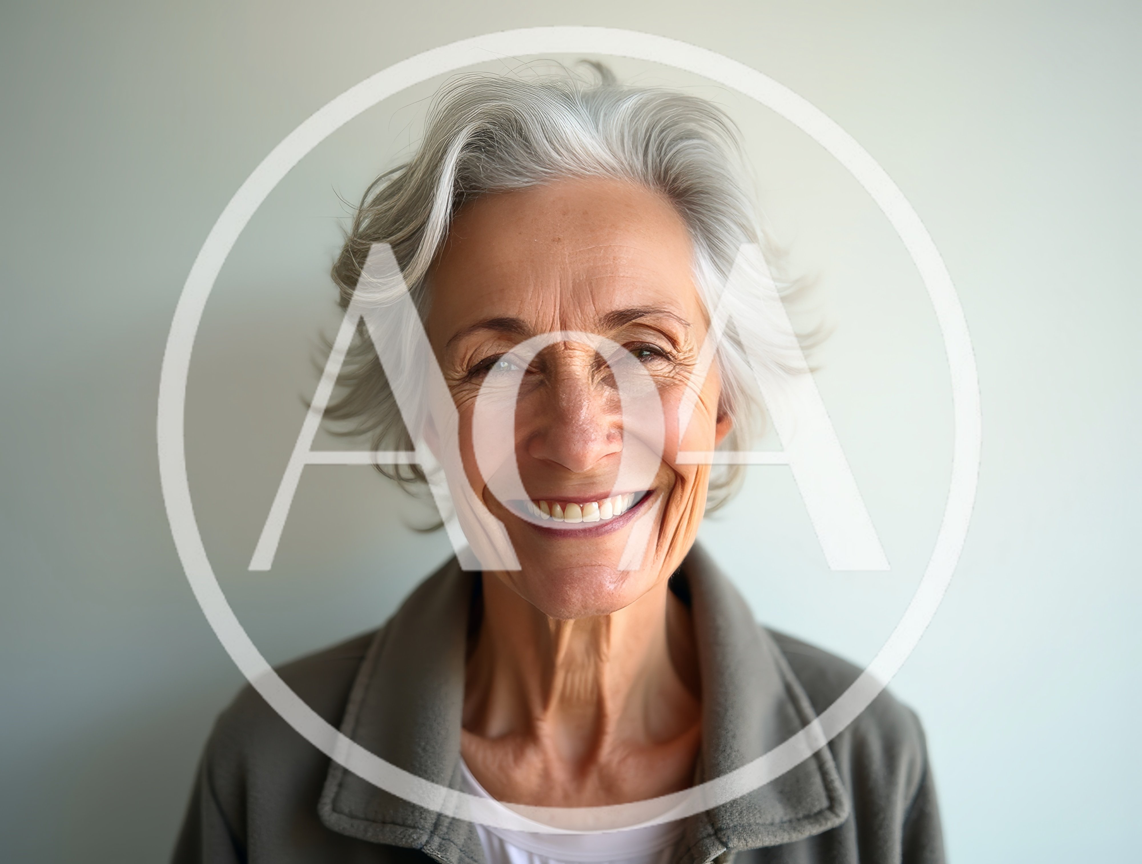 Portrait Of A Smiling Senior Woman With Grey Hair