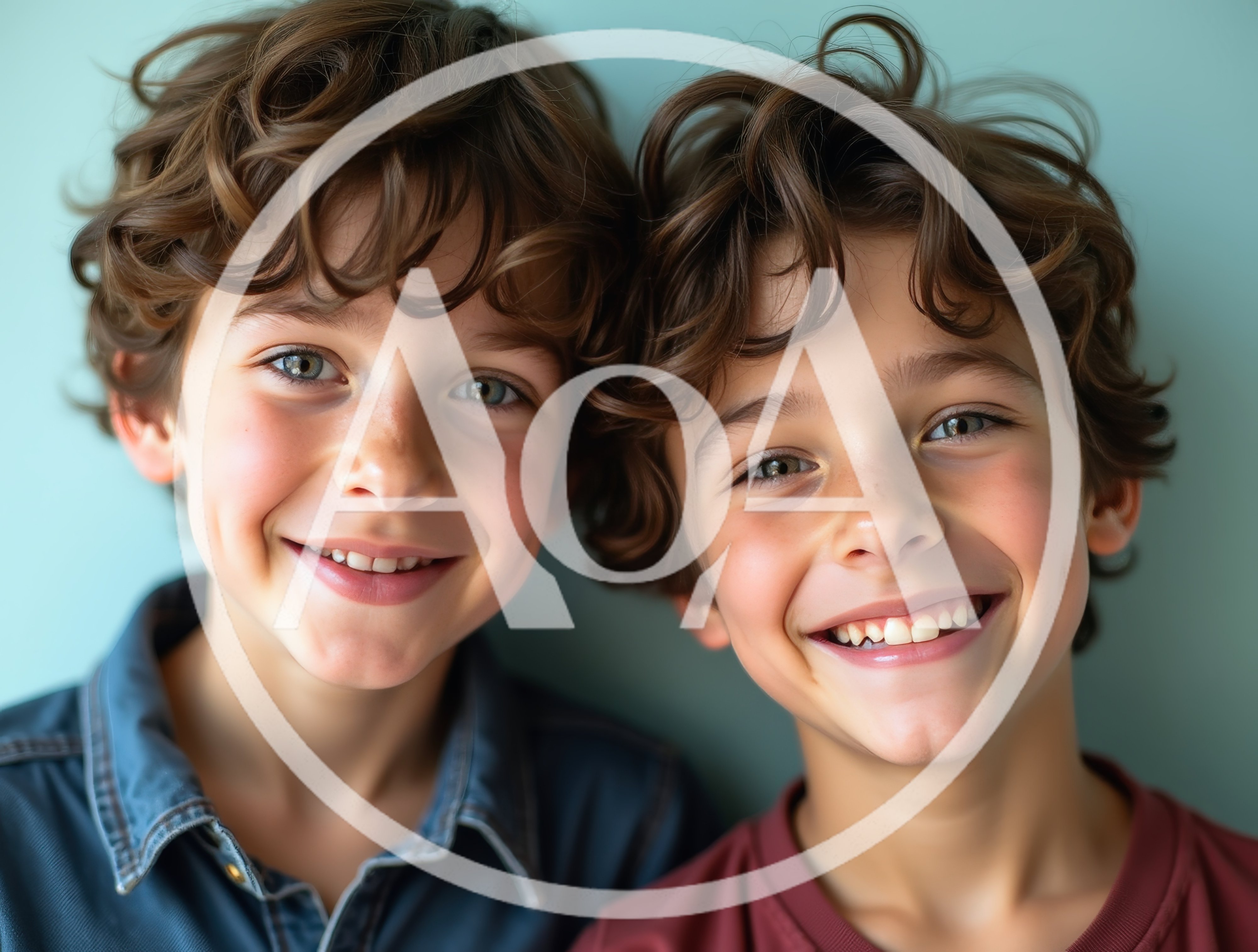 Portrait Of Two Happy Young Brothers Smiling