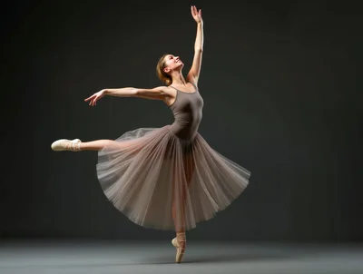 Ballerina Performing An Elegant Ballet Pose