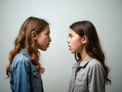 Two Young Girls Having A Heated Argument
