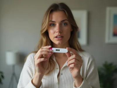 Young Woman Holding A Digital Pregnancy Test