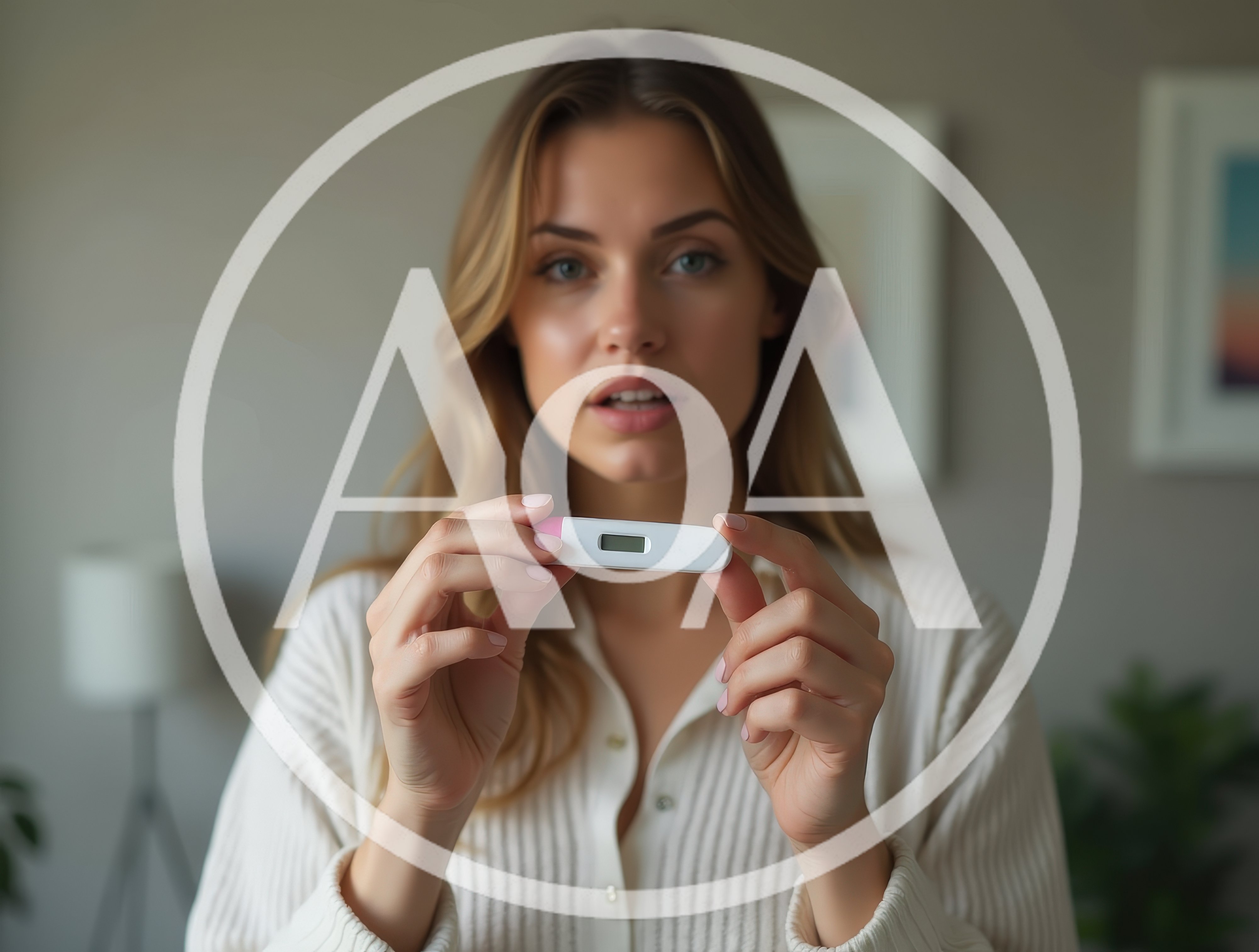 Young Woman Holding A Digital Pregnancy Test