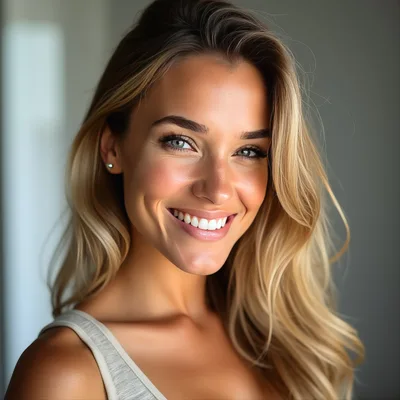 Portrait Of A Smiling Blonde Woman