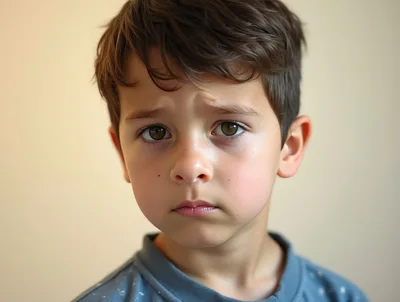 Portrait Of A Sad Young Boy