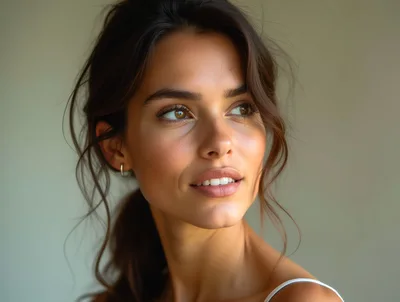 Portrait Of A Beautiful Young Woman Looking Away
