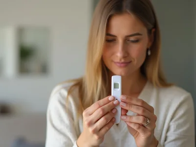 Woman Holding A Digital Pregnancy Test