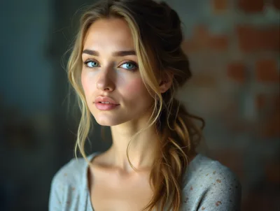 Portrait Of A Young Woman With Blonde Hair