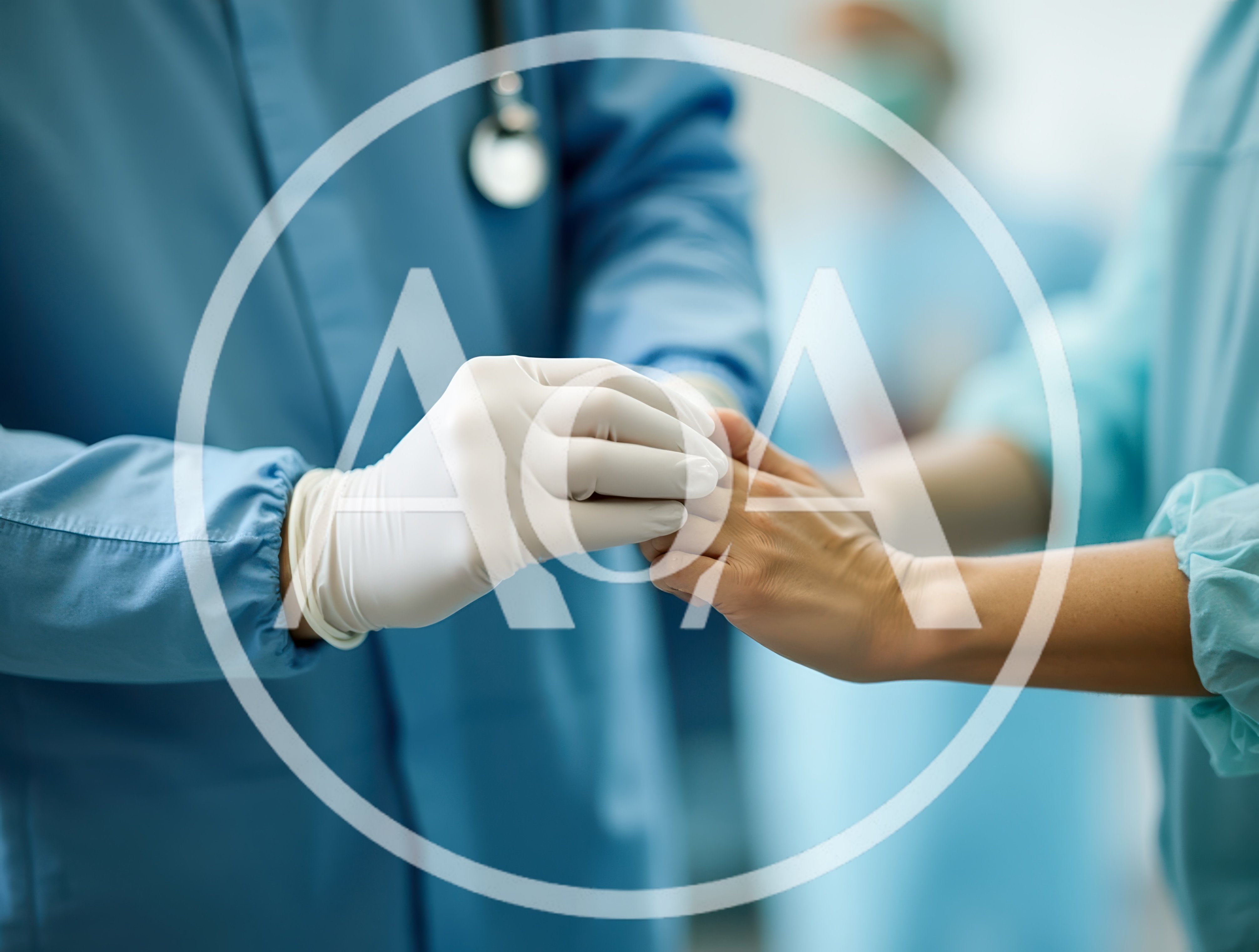 Doctor Holding Patient Hand In Hospital