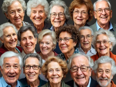 Diverse Group Of Smiling Senior Citizens