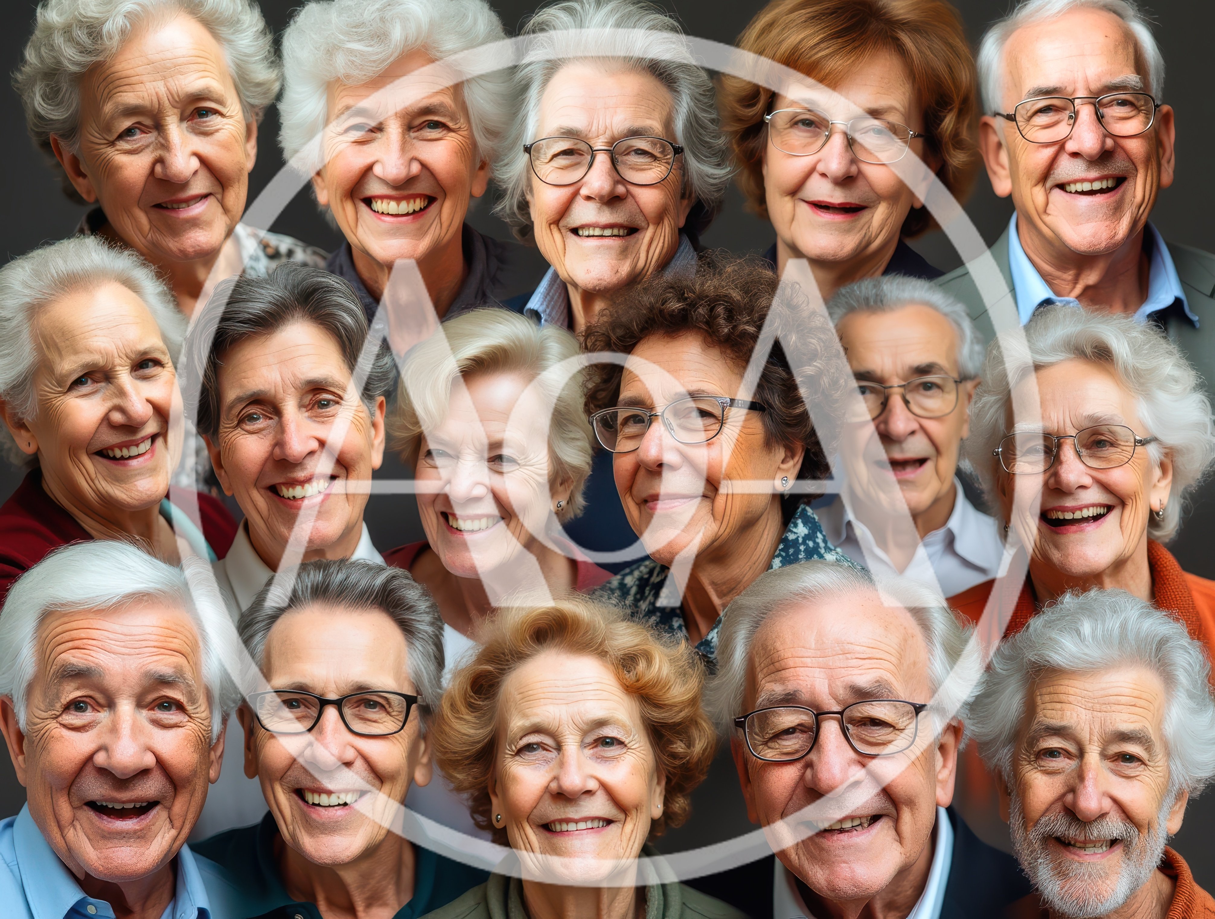 Diverse Group Of Smiling Senior Citizens