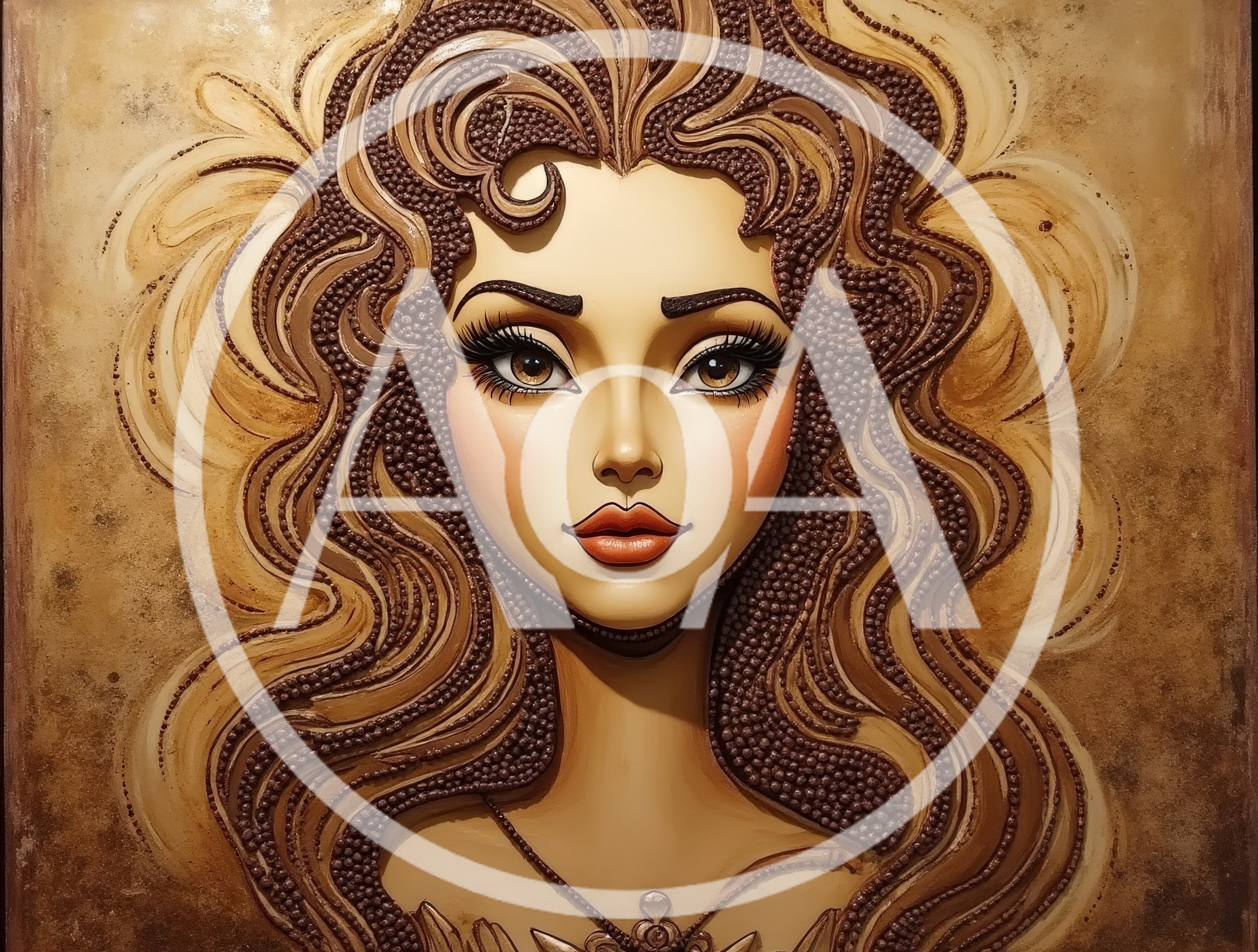 Stylized Portrait Of A Woman With Intricate Hair