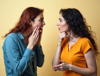 Two Women Having An Intense Conversation