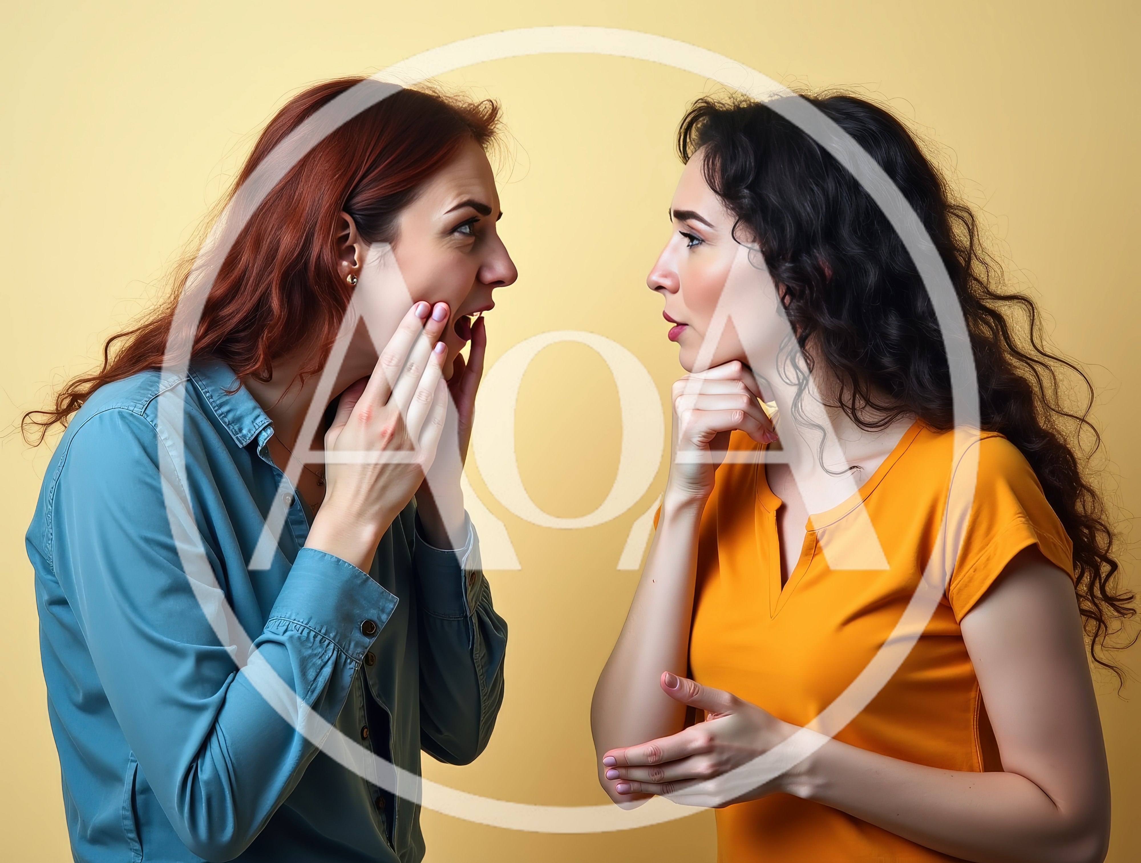 Two Women Having An Intense Conversation