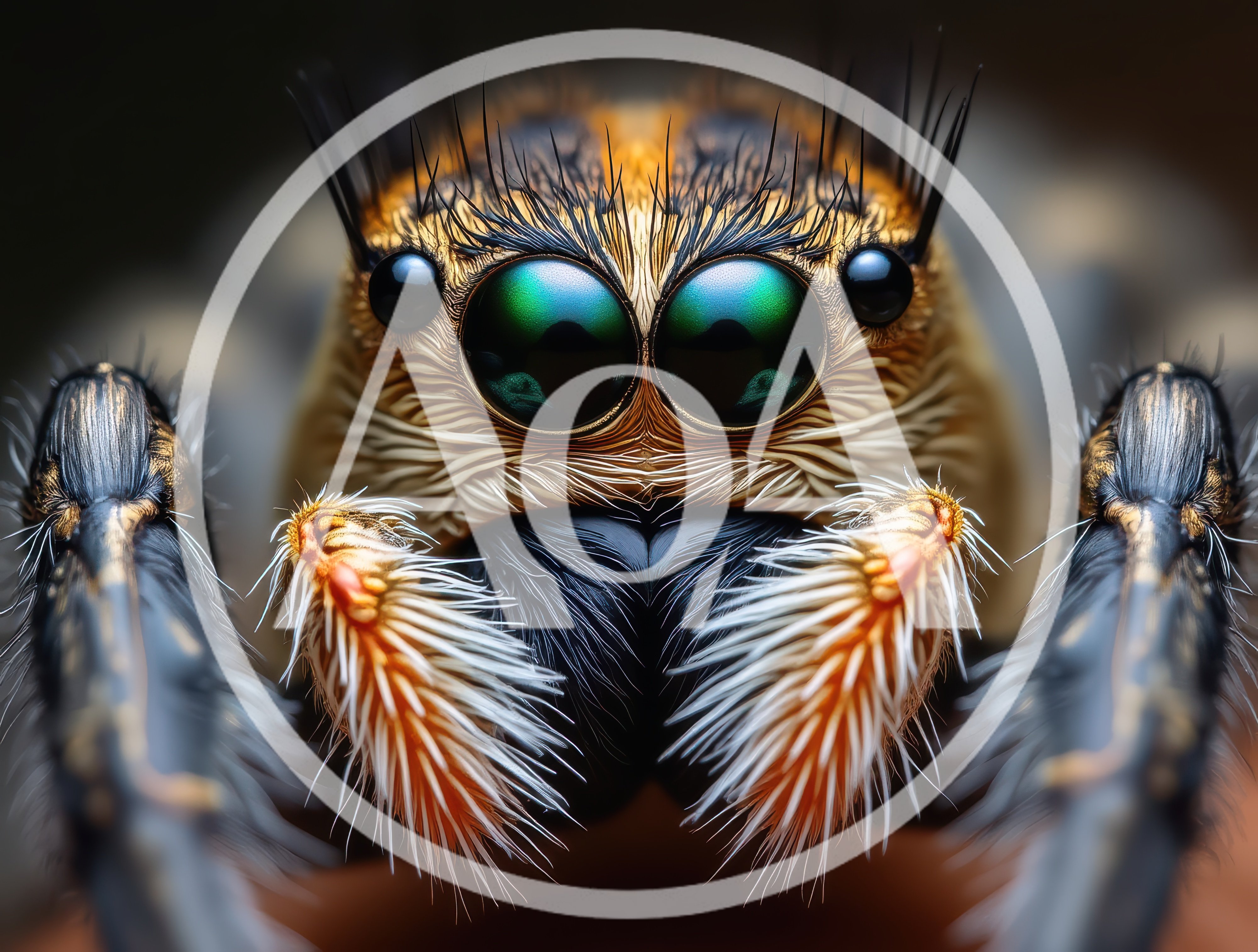 Macro Close Up Of A Jumping Spider Face