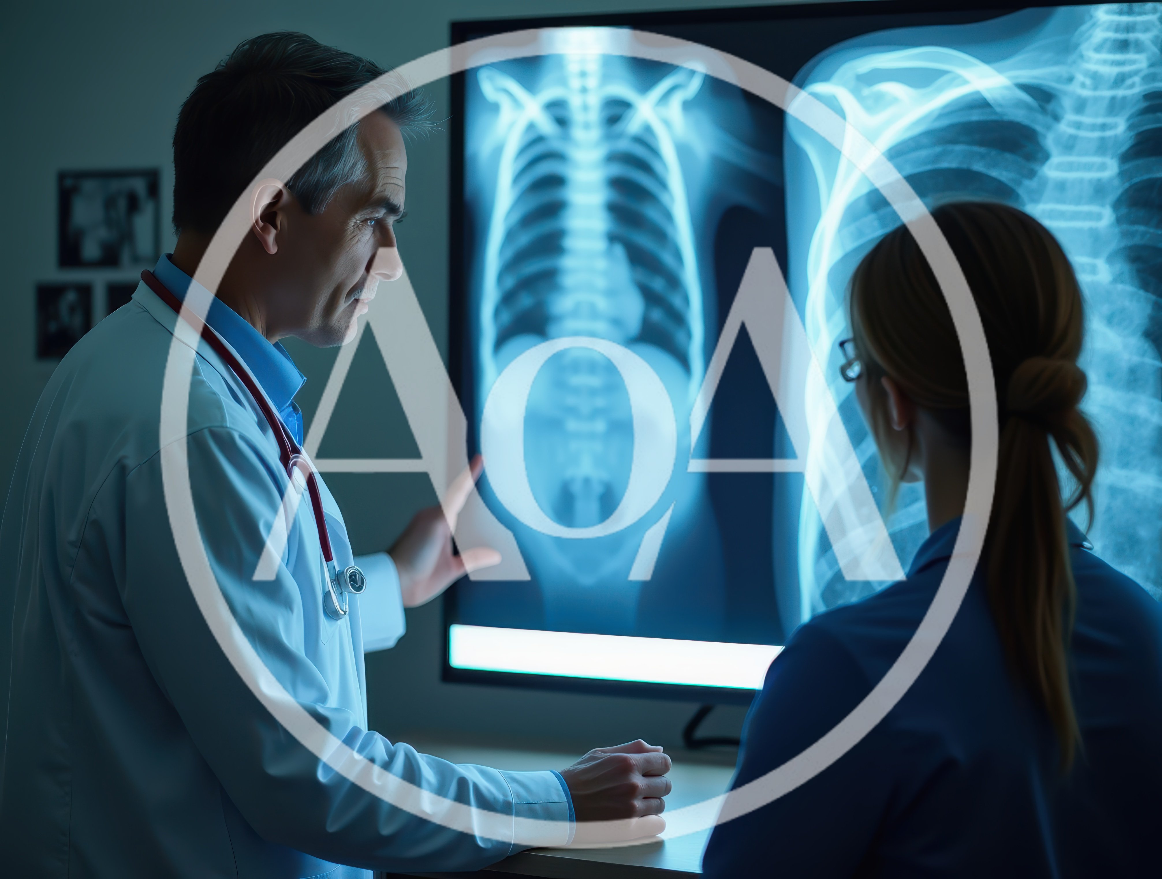Doctor And Colleague Reviewing Medical X-Ray Scans