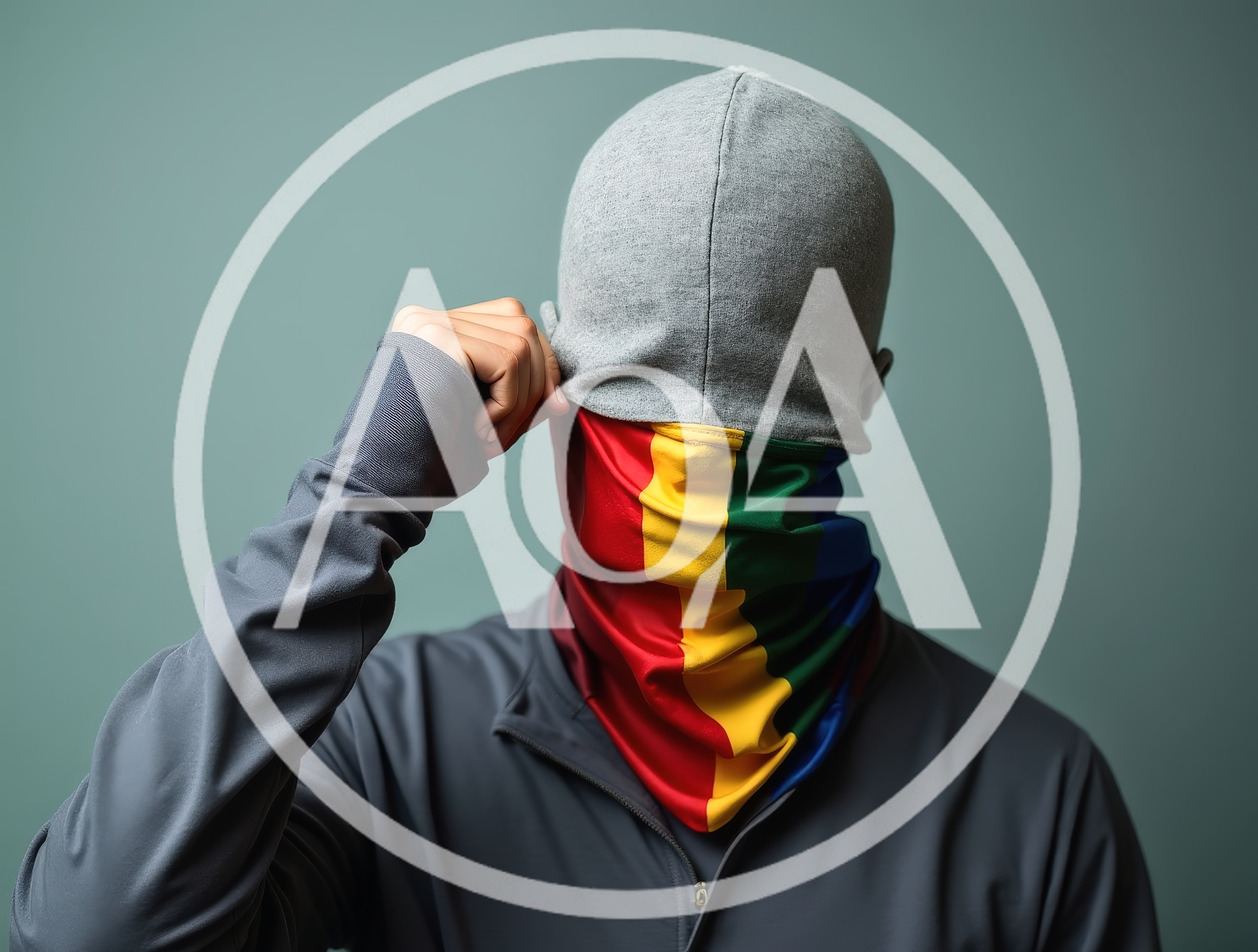Person Wearing A Rainbow Pride Flag Face Mask