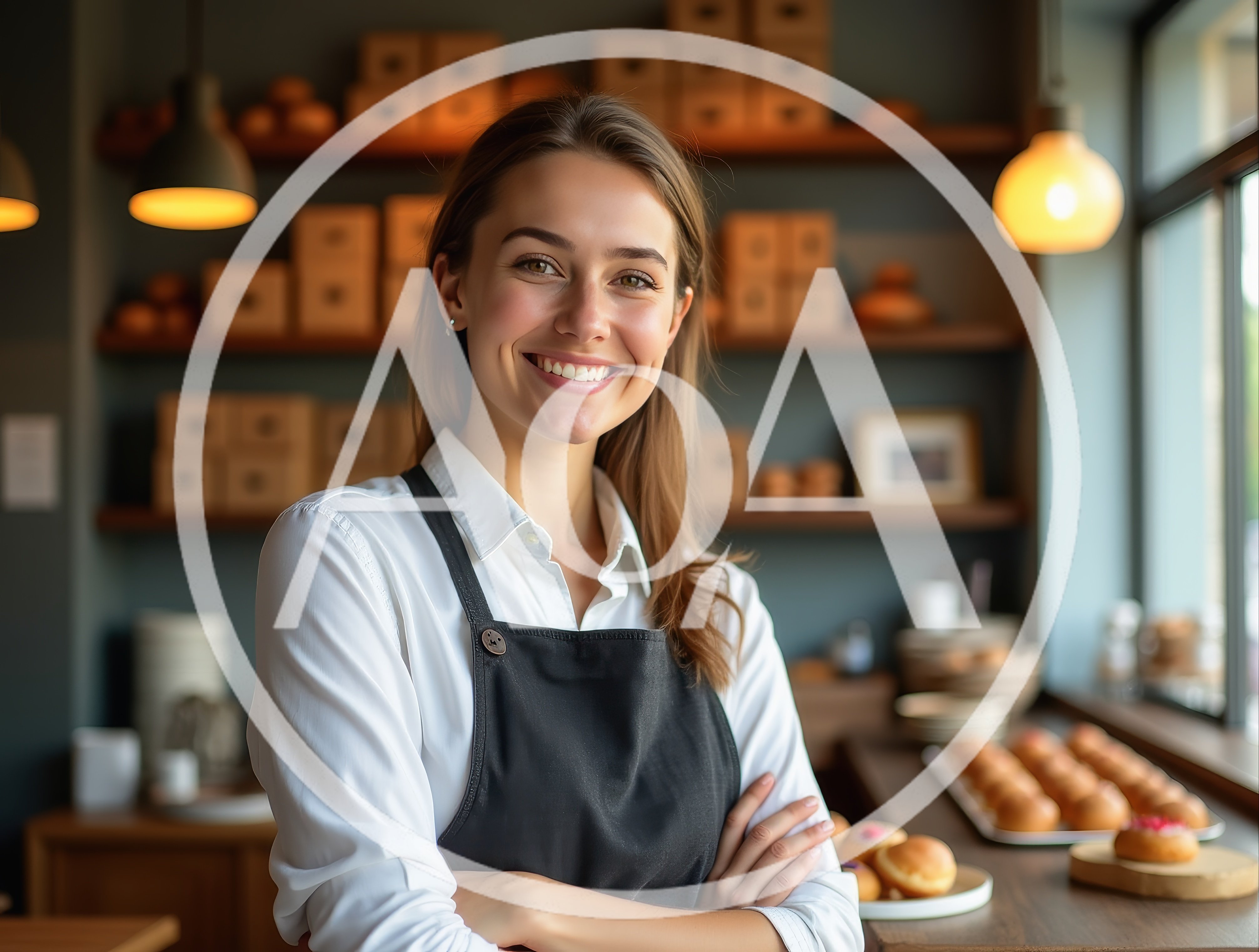 Smiling Female Baker Standing In A Bakery