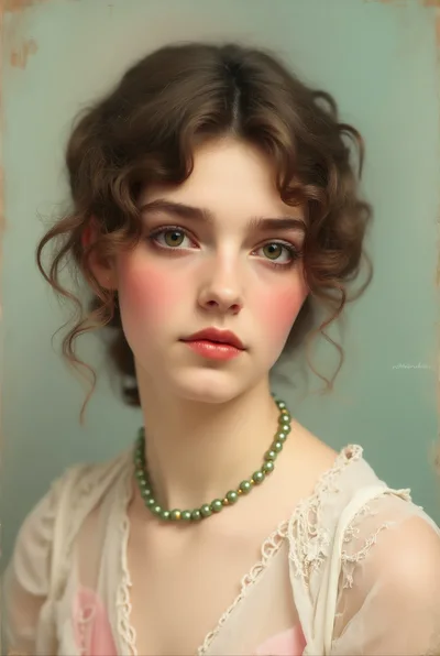 Portrait Of A Young Woman In Vintage Style