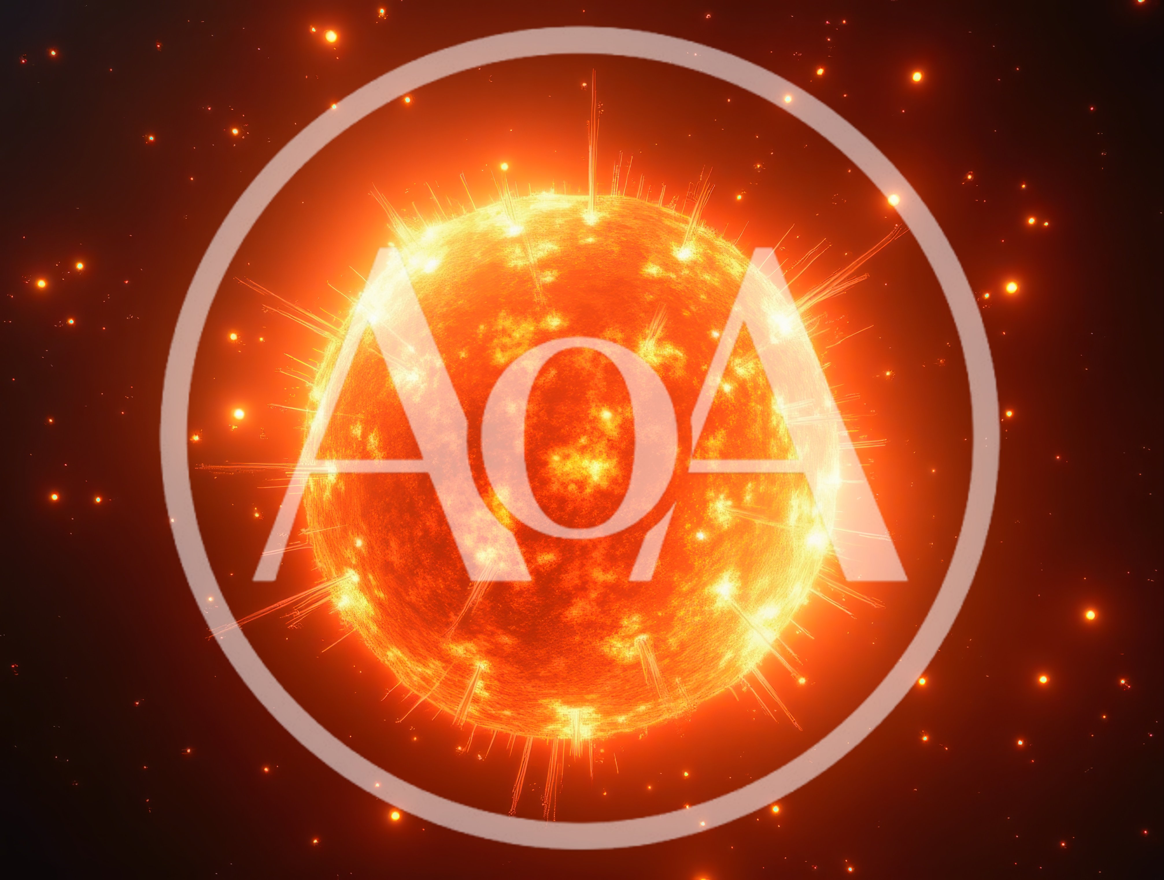 Glowing Sun With Solar Flares In Deep Space