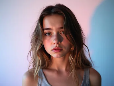 Portrait Of A Young Woman With Dual Lighting