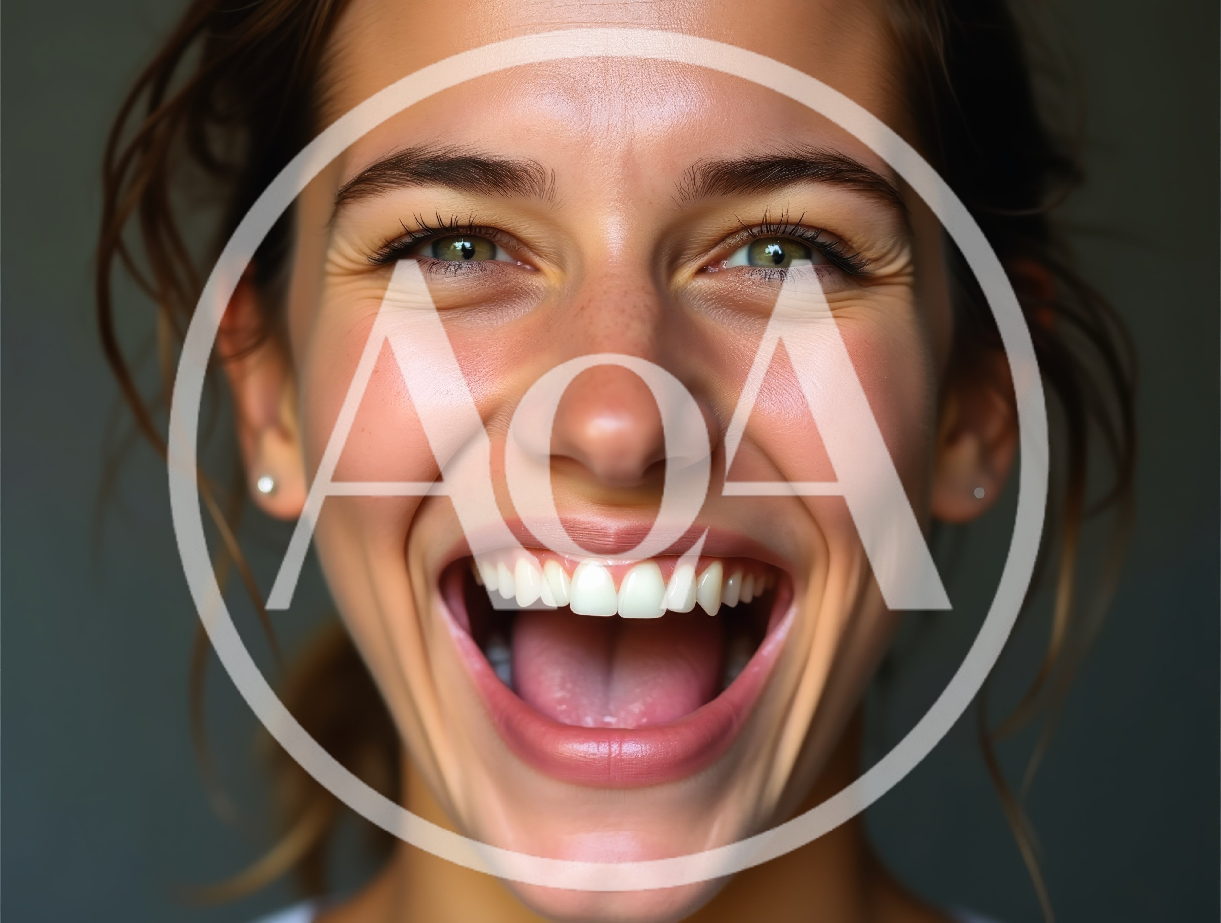 Close Up Portrait Of A Laughing Woman