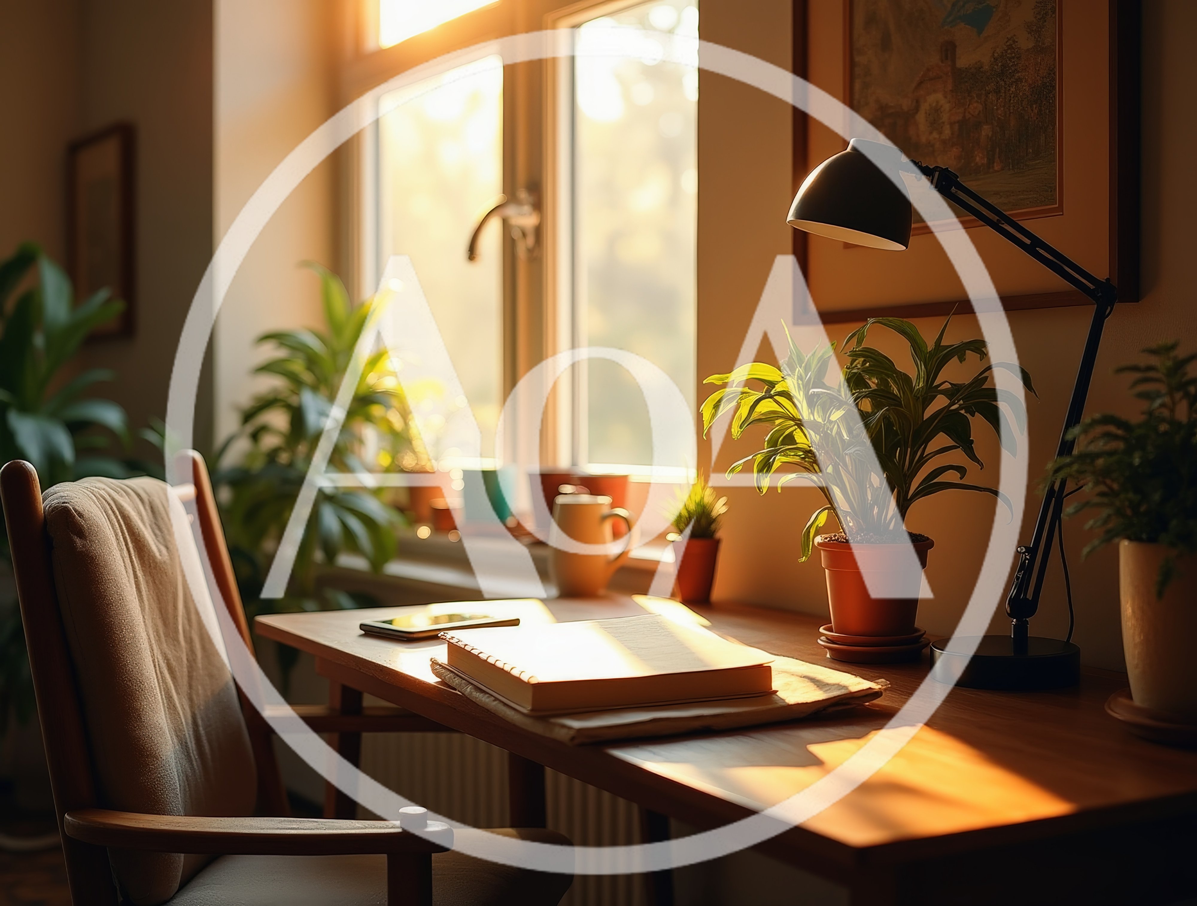 Cozy Home Office Desk With Sunlight