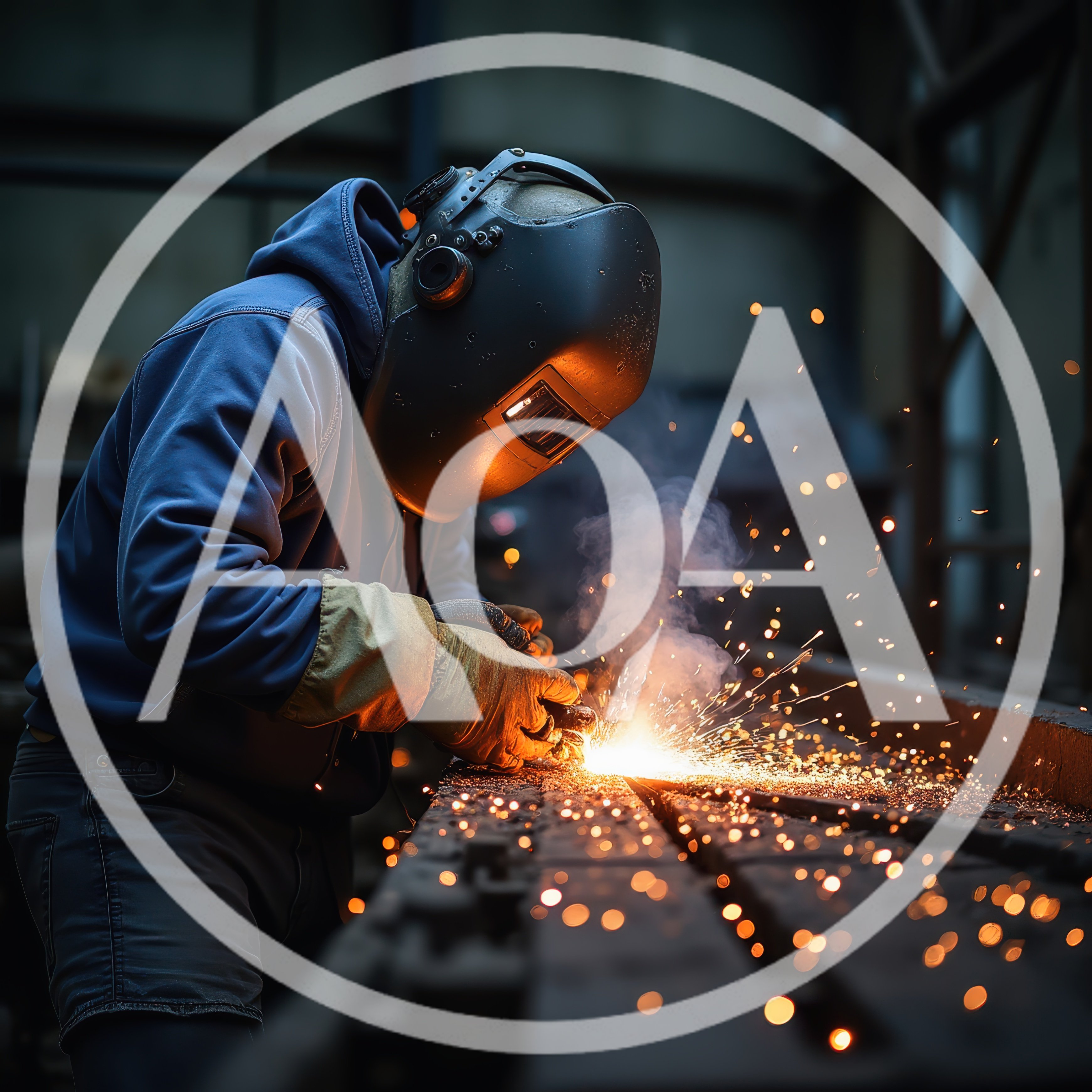 Welder Working On Metal In Industrial Workshop
