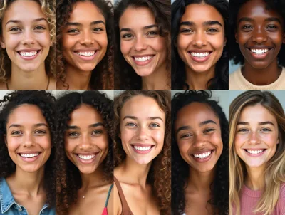 Diverse Women Smiling Portraits Collage