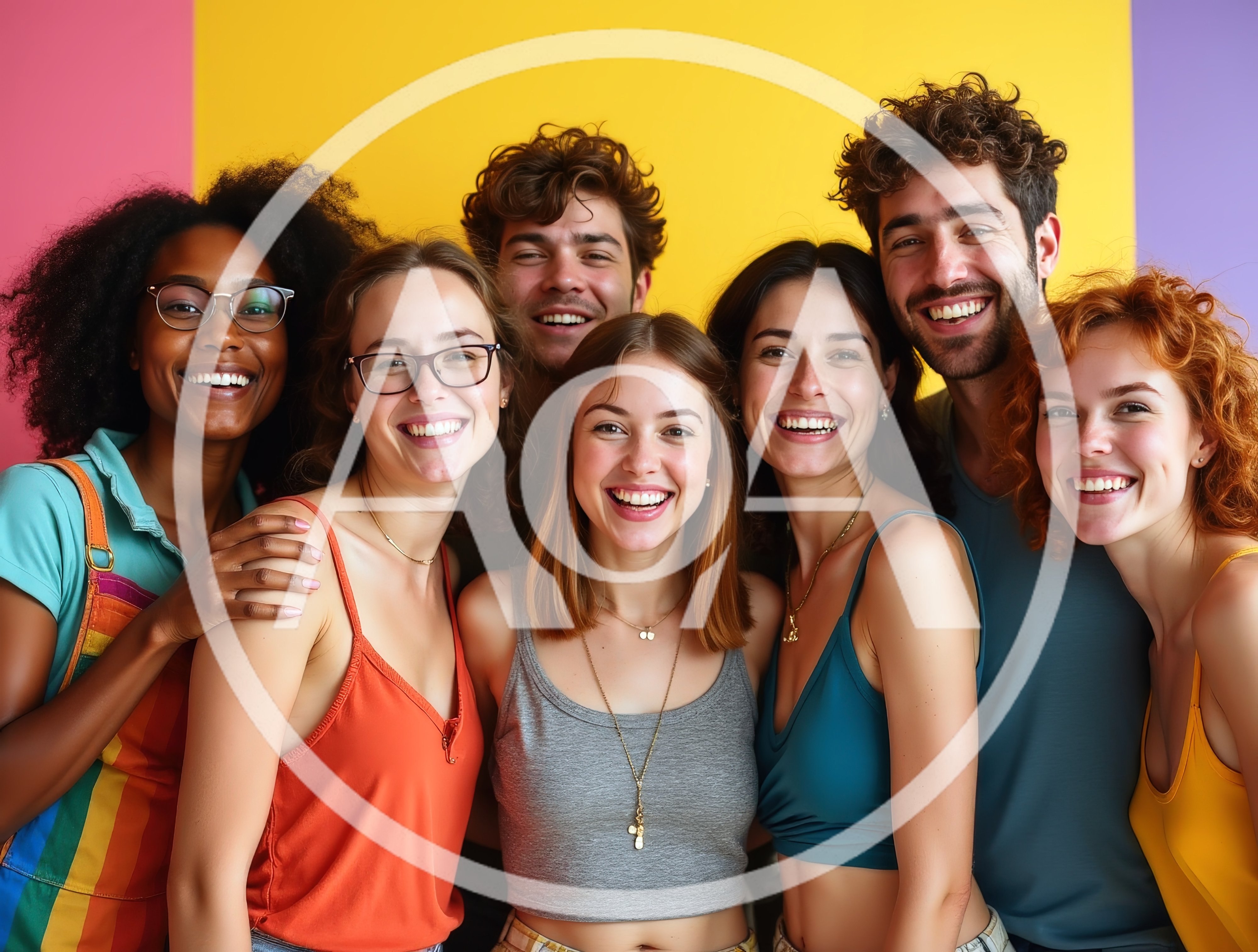 Diverse Group Of Friends Smiling Together