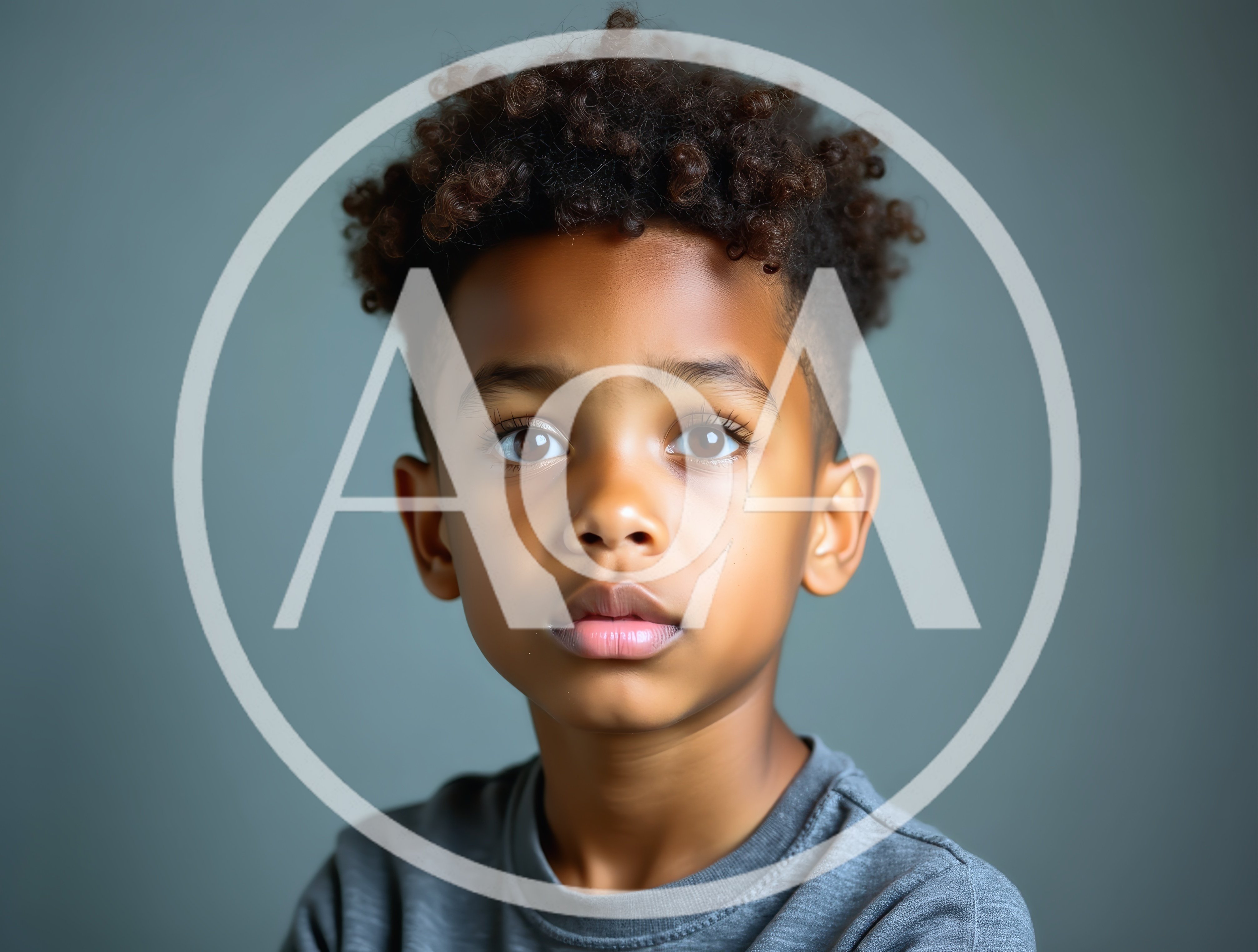 Portrait Of A Young Boy With Curly Hair