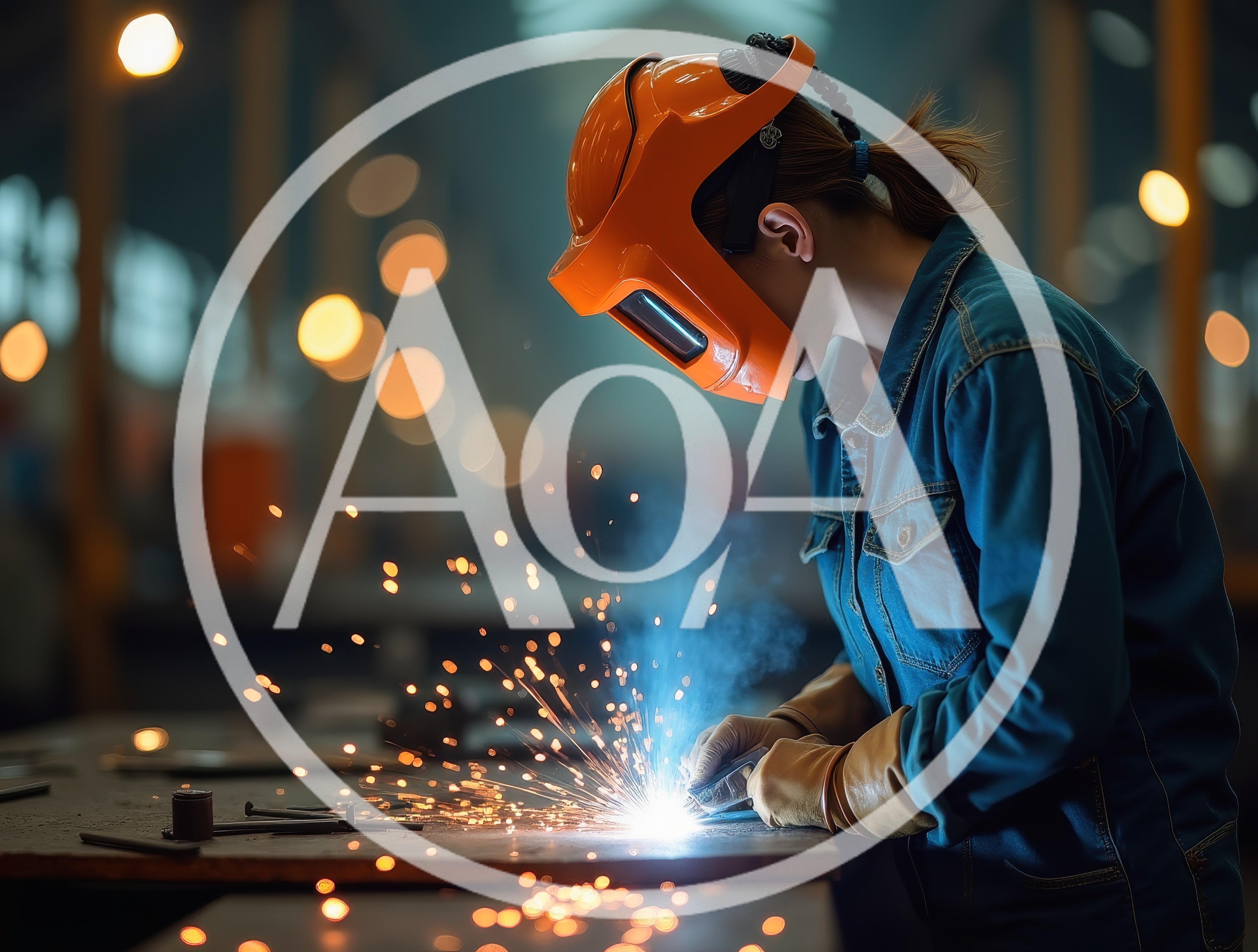 Female Welder Working In Industrial Metal Workshop