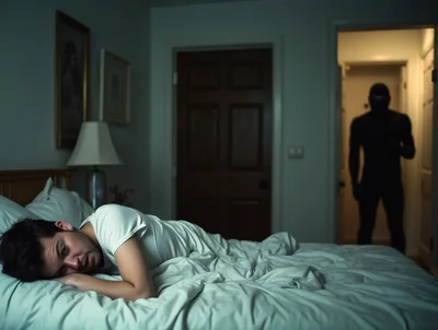 Intruder Standing In Bedroom Doorway At Night