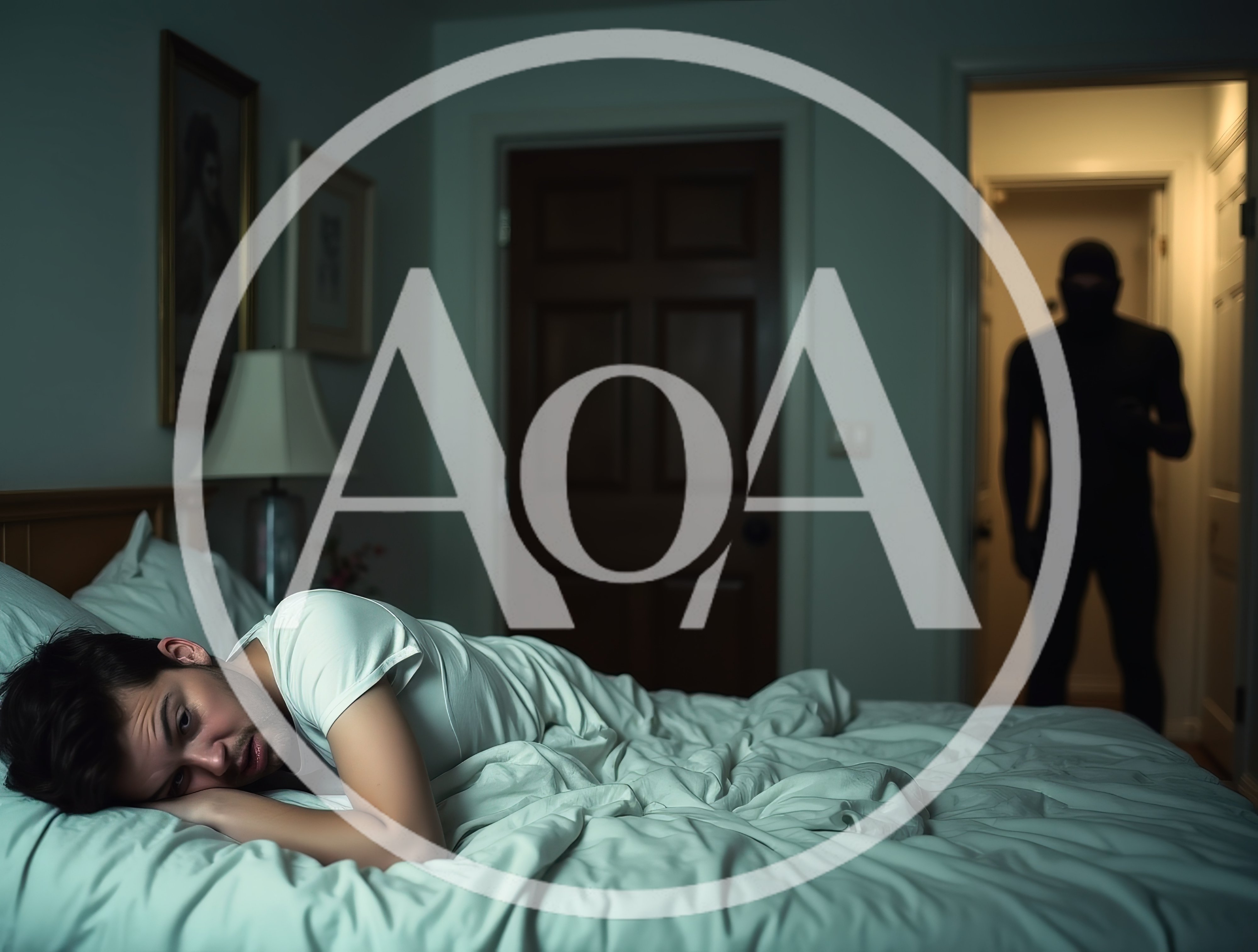 Intruder Standing In Bedroom Doorway At Night