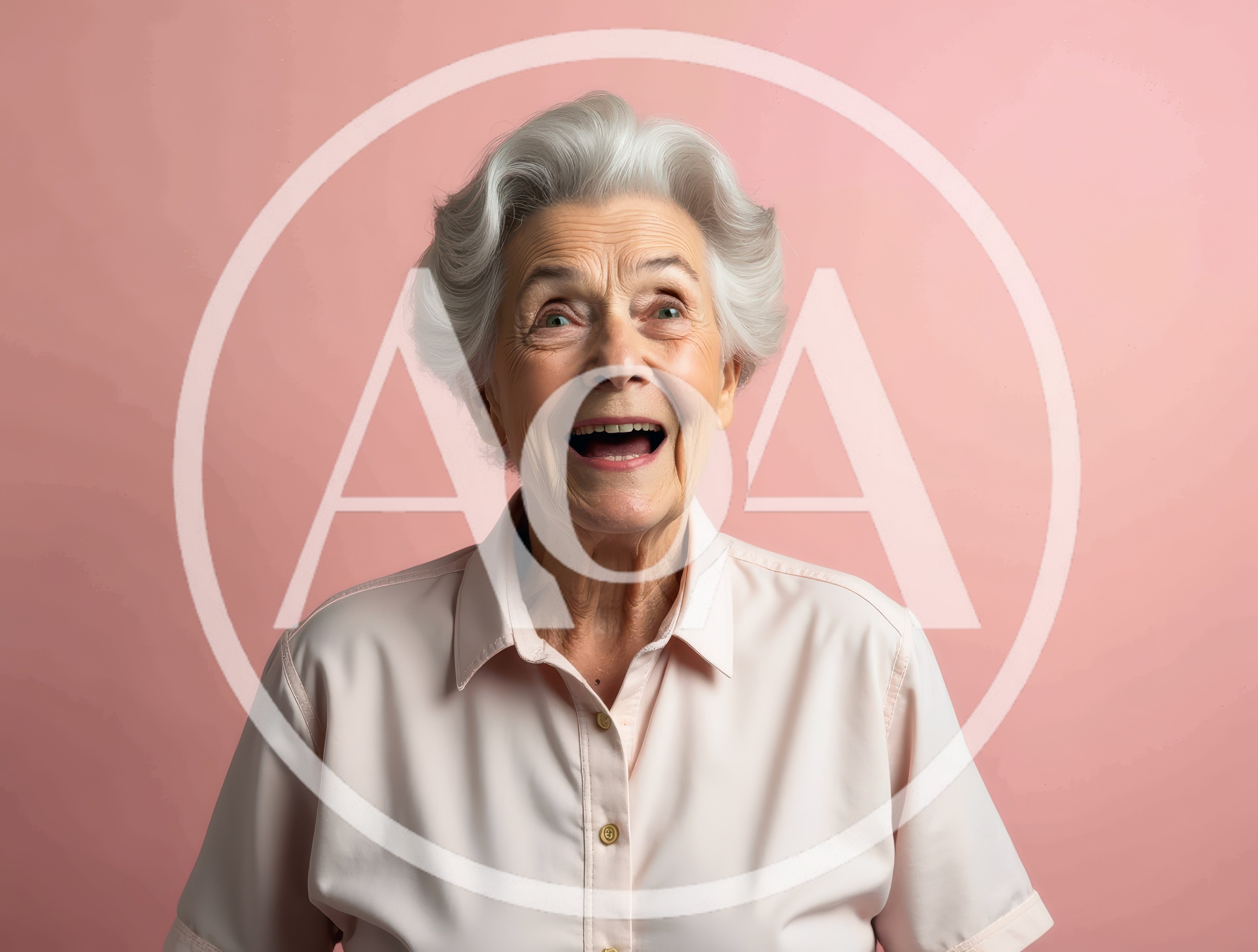 Portrait Of A Joyful Elderly Woman