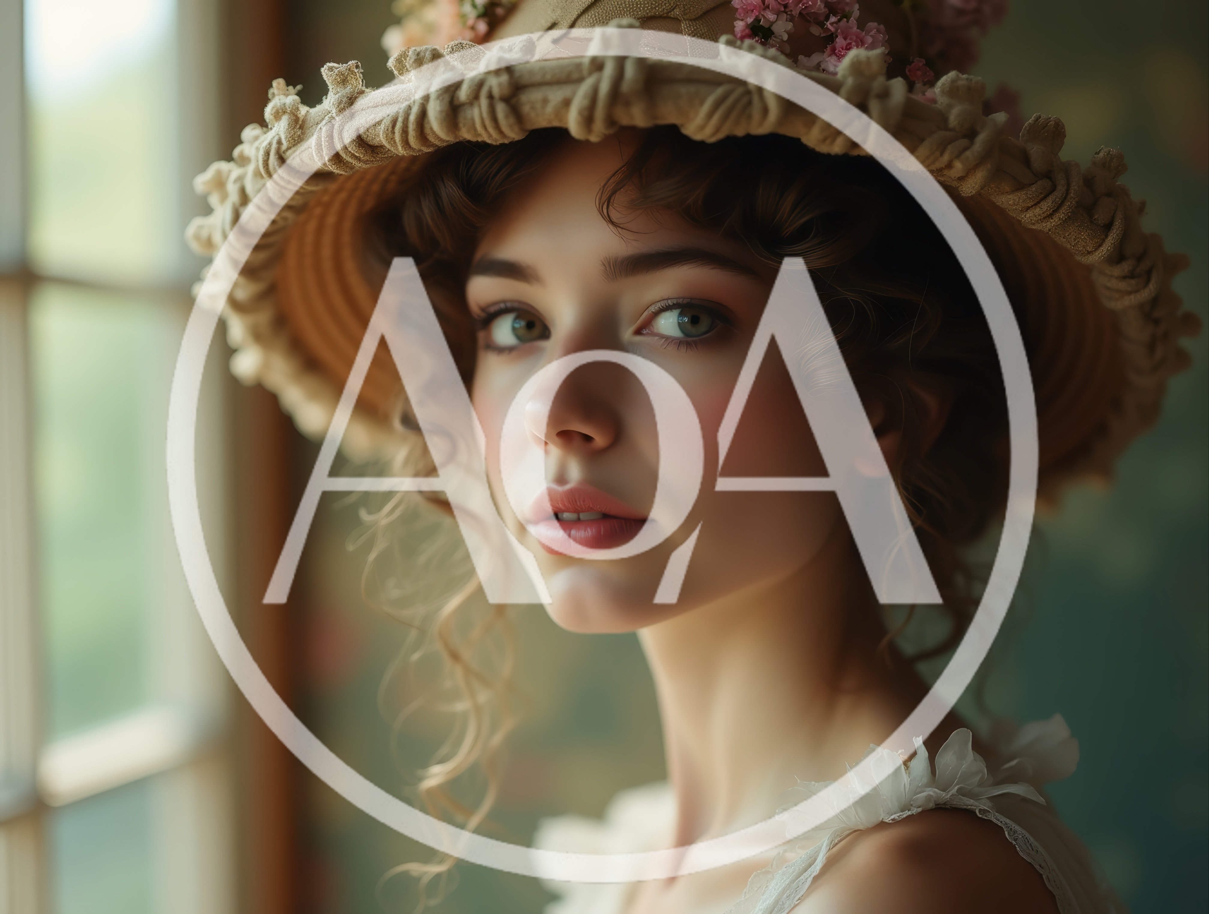Portrait Of A Young Woman In A Vintage Hat
