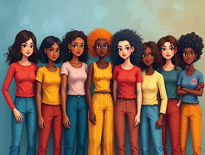 Diverse Group Of Young Women Standing Together