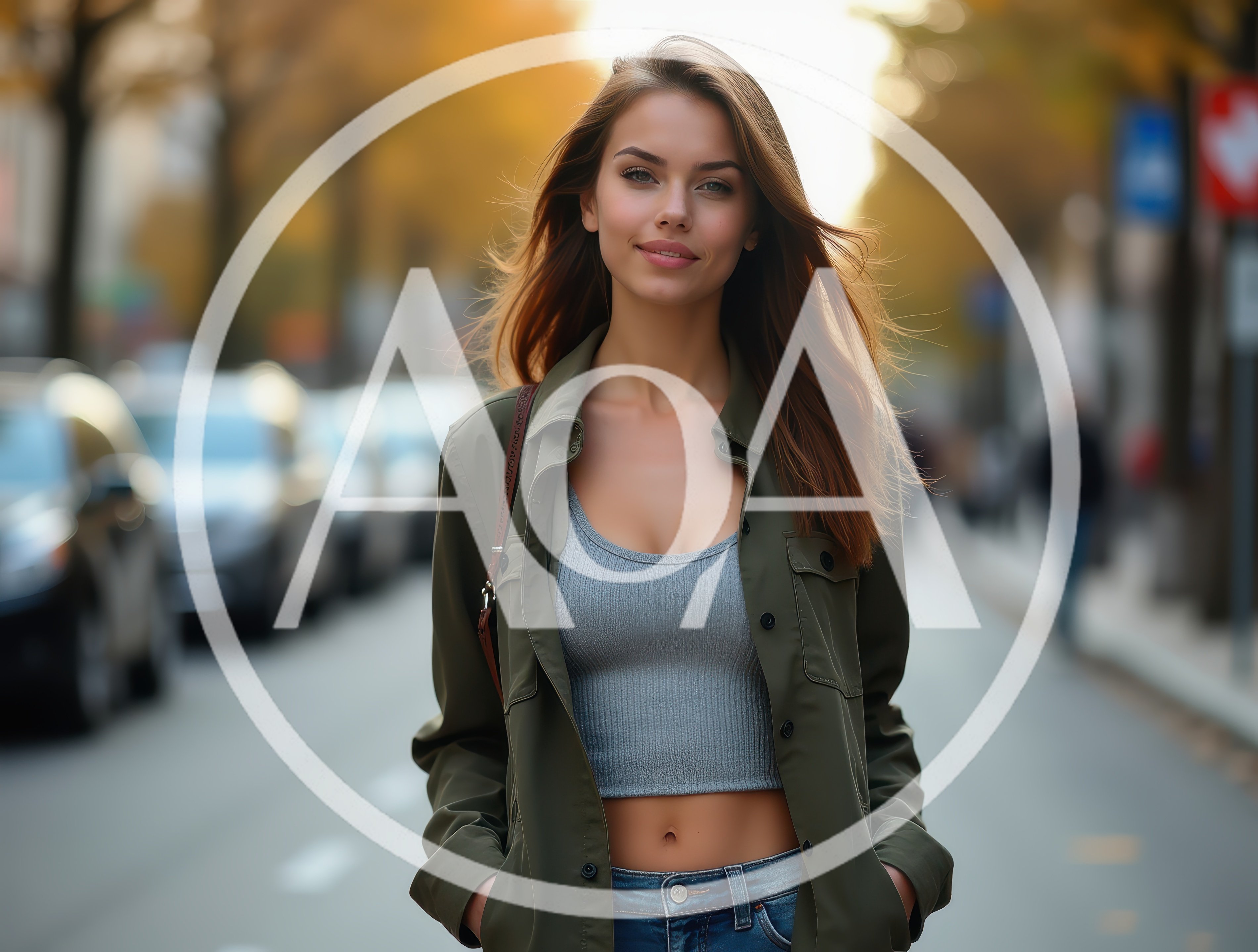 Young Woman Walking Down A City Street