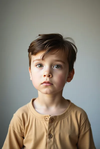 Portrait Of A Young Boy With Brown Hair