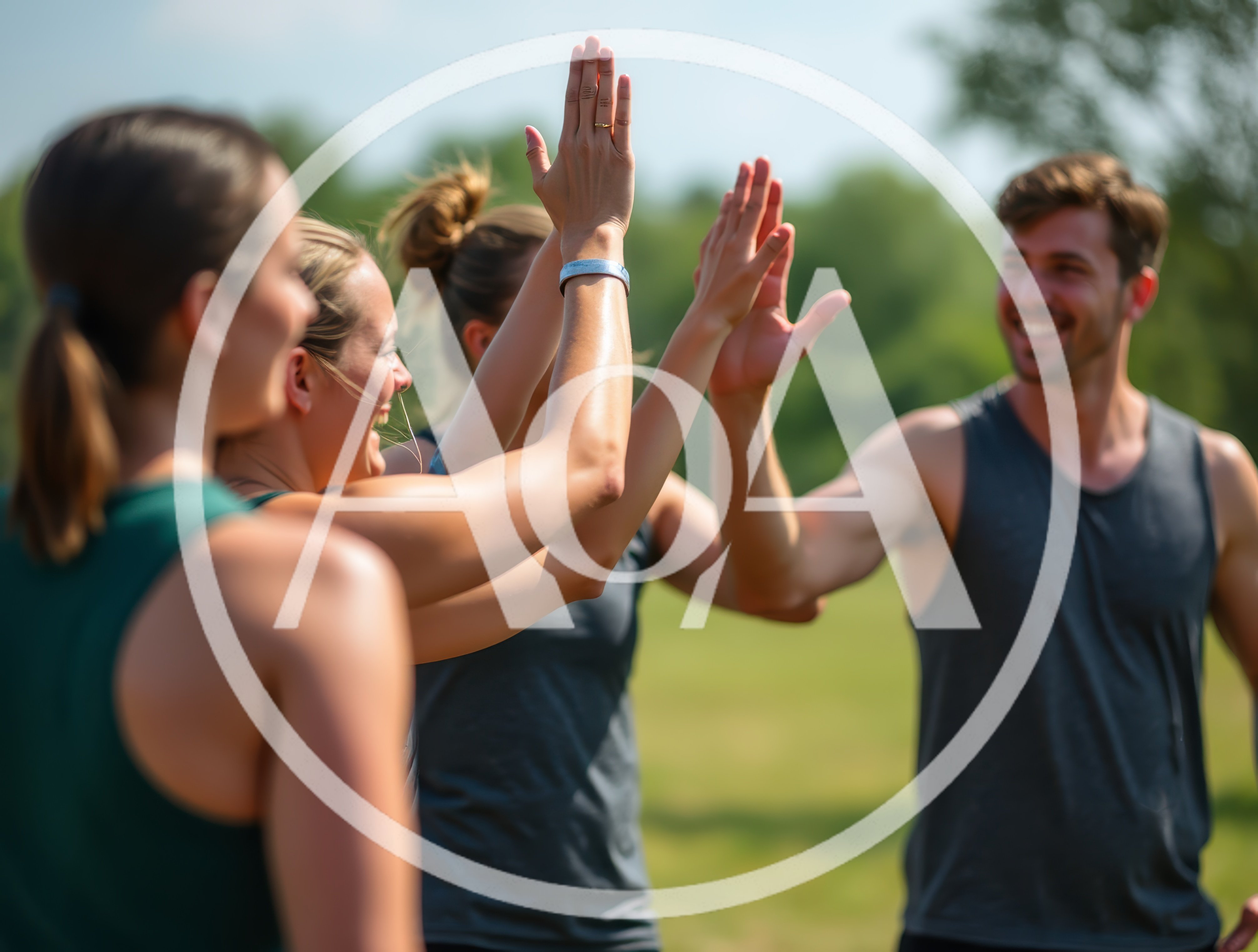 Group Of Friends Giving High Five After Workout
