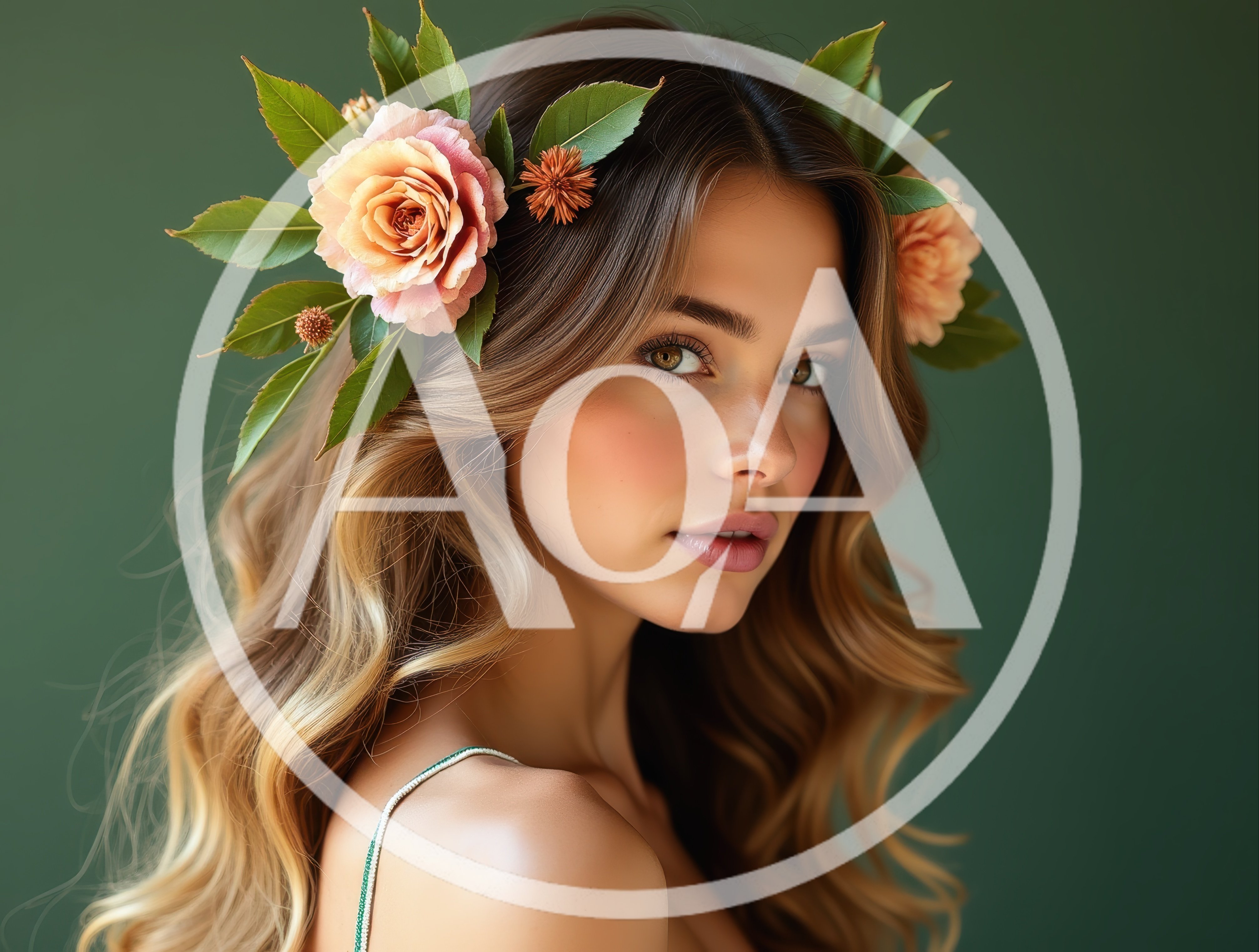 Portrait Of A Beautiful Woman With Floral Hair Crown
