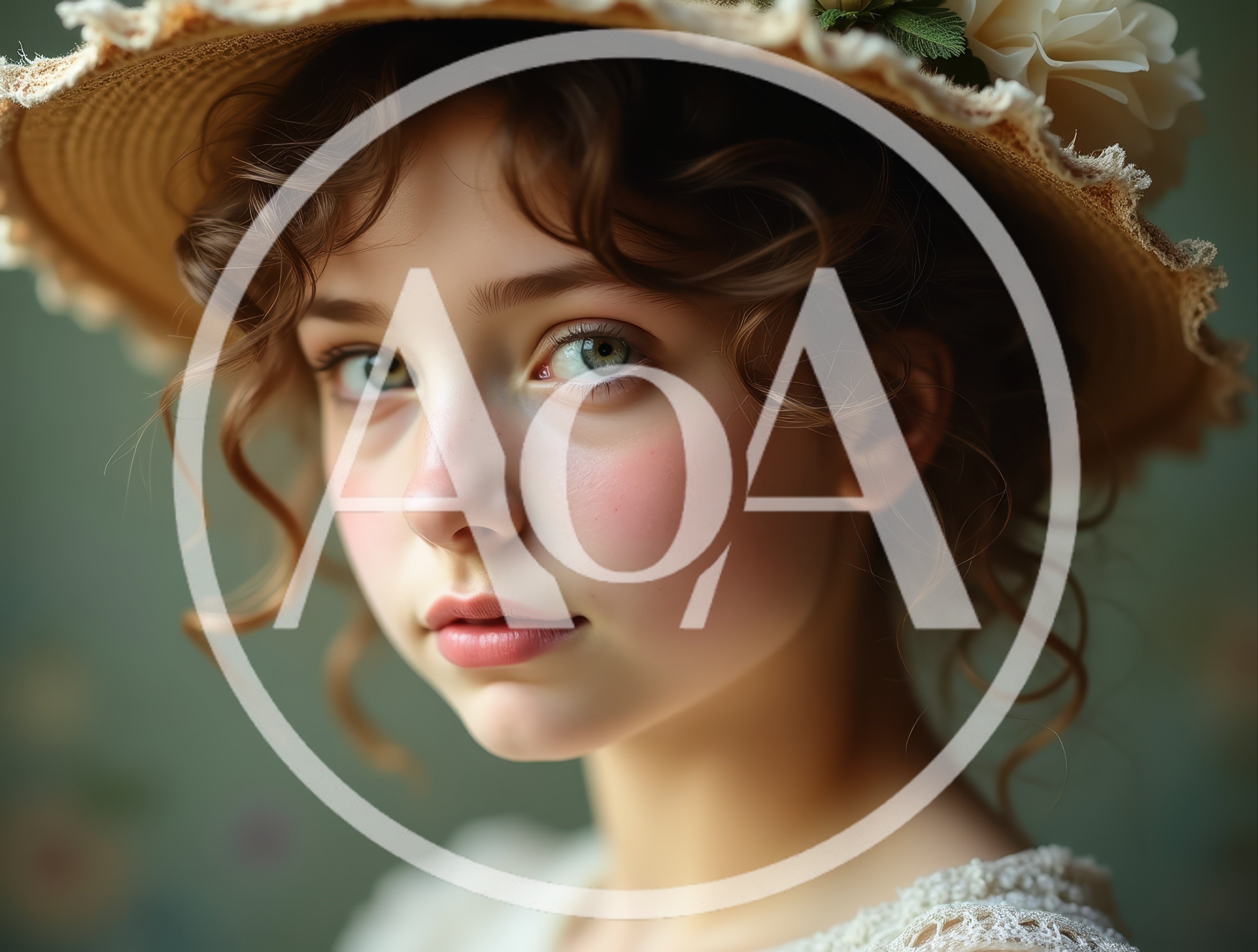 Portrait Of A Young Girl In A Straw Hat