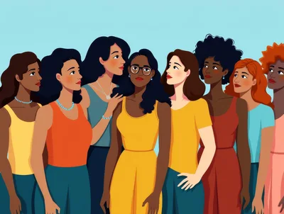 Diverse Group Of Women Standing Together