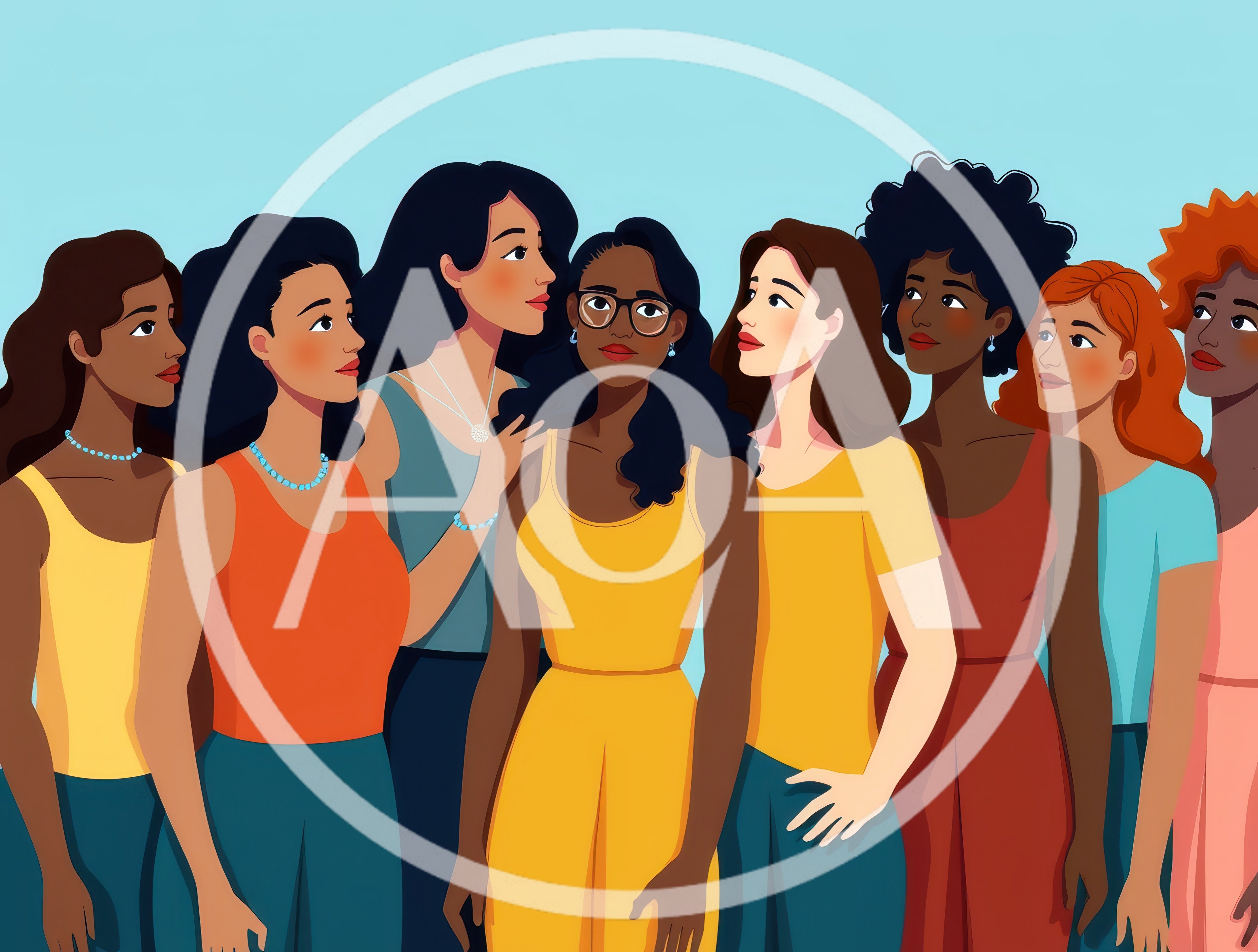 Diverse Group Of Women Standing Together