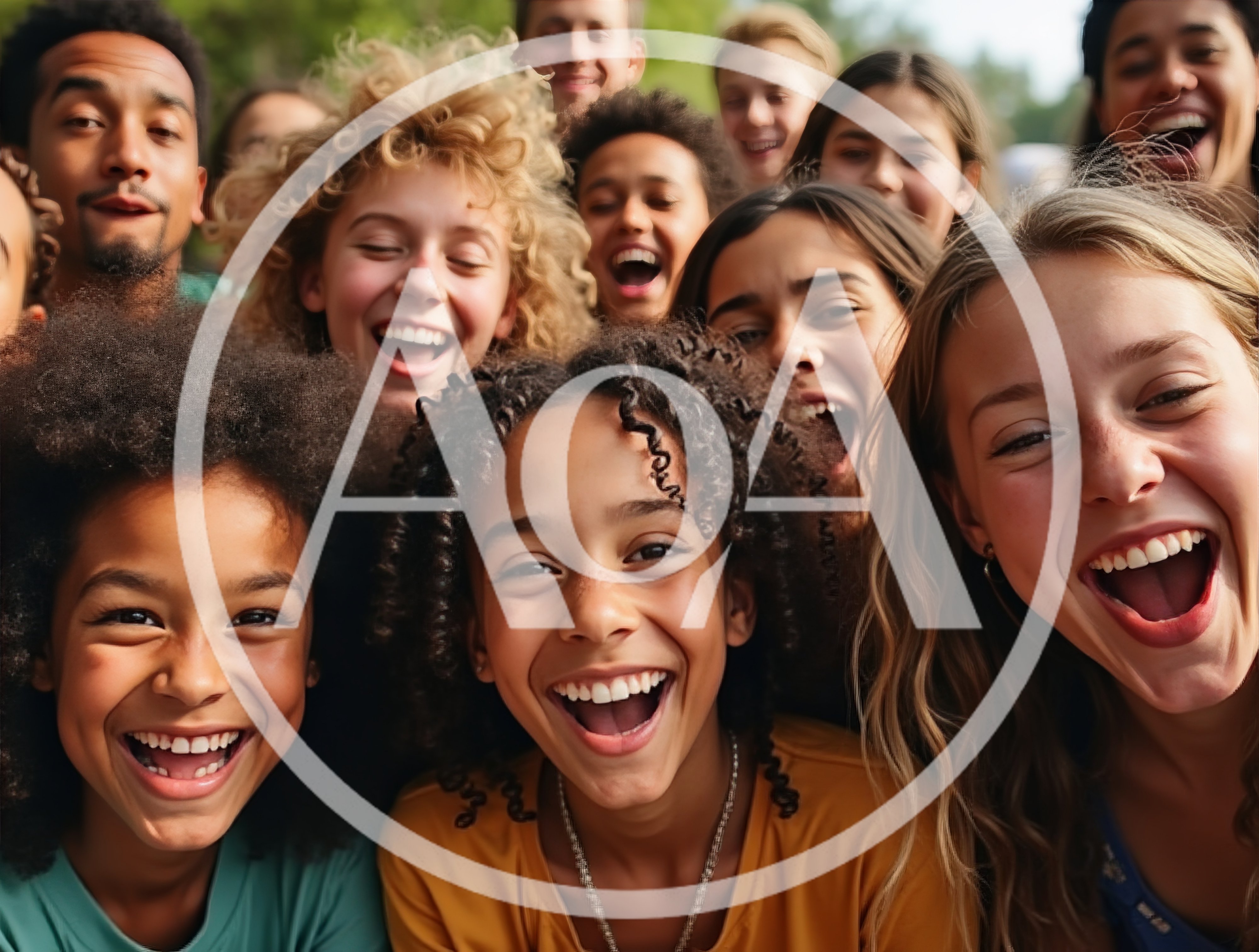Diverse Group of Happy Friends Laughing Together