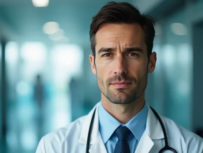 Portrait Of A Professional Male Doctor In Hospital