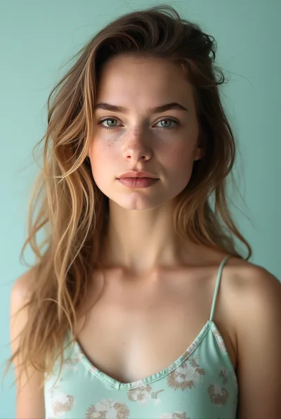 Portrait Of A Young Woman With Freckles